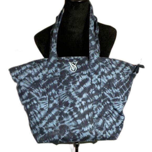 Victoria's Secret Blue Tie Dye Double Handle Tote Bag w/ Embroider Logo 3/$30 🌺 - Picture 1 of 2